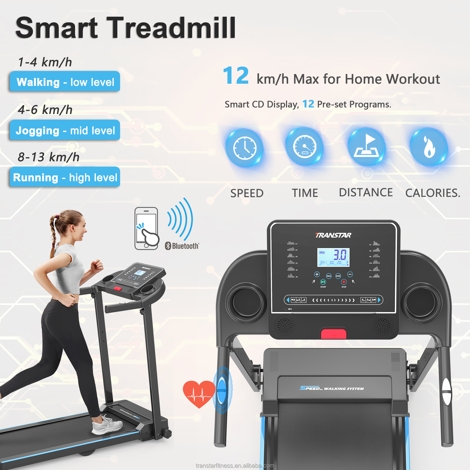 2.5HP Motor Foldable Electric  – обзор и цена Treadmill Home Gym
