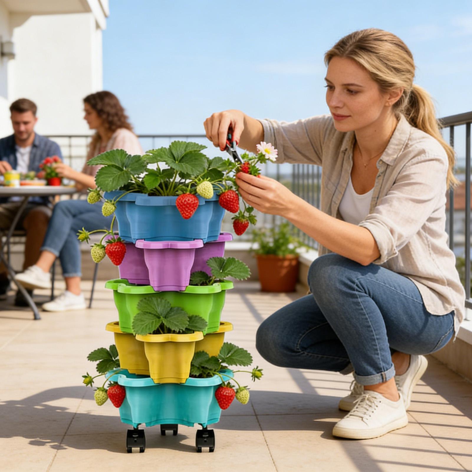 Stackable Plant Tower Strawber – обзор и цена Home Gym Garden