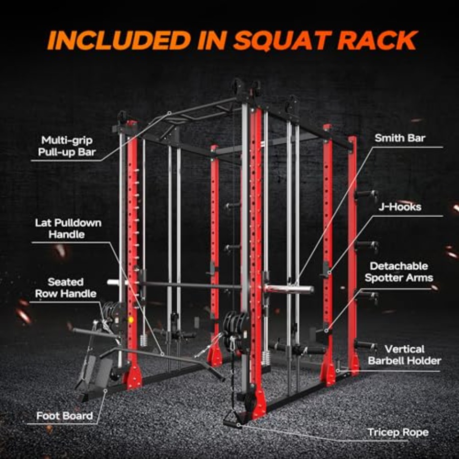 All-in-One Power Rack with Smi – обзор и цена Cable Pulley System