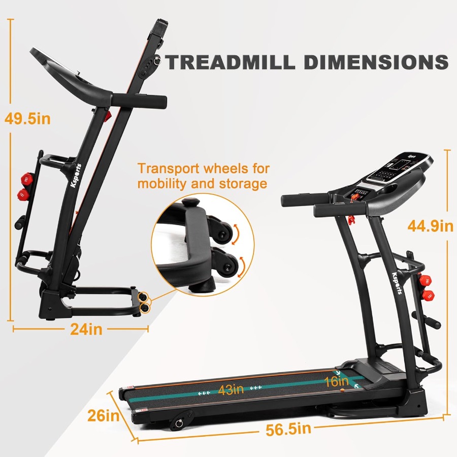 Foldable 16.5 Inch Cardio Fitn – обзор и цена Treadmill Home Gym